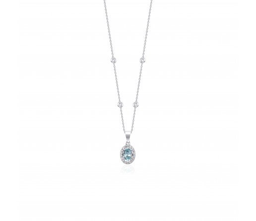 Candy Oval Aquamarin Kolye