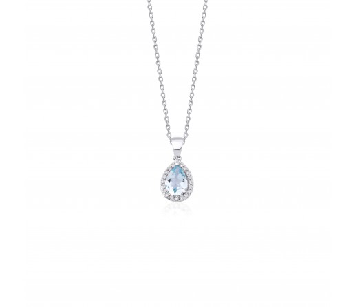 Candy Aquamarin & Pırlanta Kolye