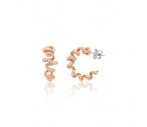 Curly X Pırlanta Küpe