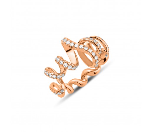 Curly X Pırlanta Yüzük