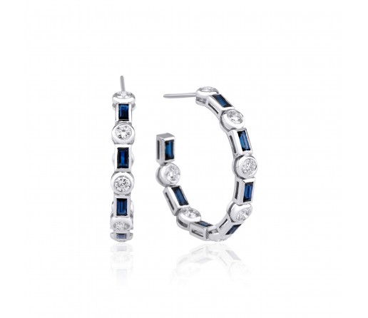 Glam Safir & Pırlanta Küpe