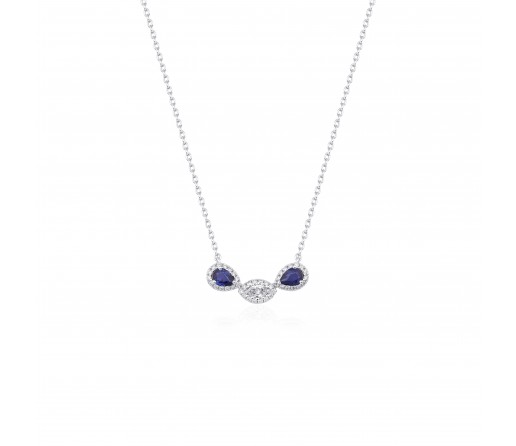 Tody Markiz Pırlanta & Safir Kolye