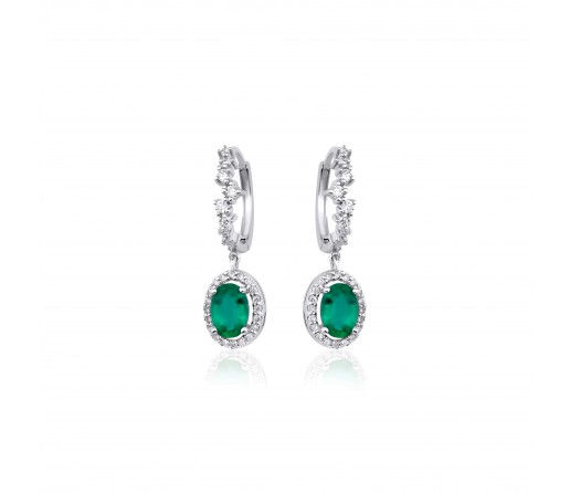 Minerva Zümrüt & Pırlanta Küpe