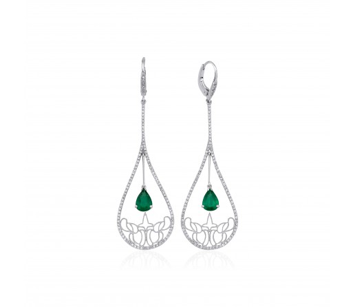 Roya Zümrüt & Pırlanta Küpe