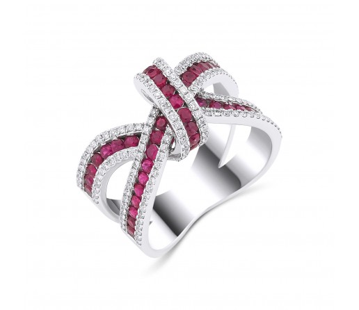 Knot Yakut Pırlanta Yüzük