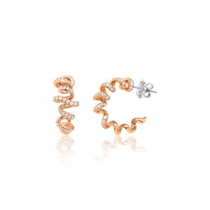 Curly X Pırlanta Küpe